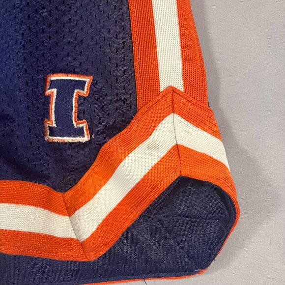 Illinois Fighting Illini Pro Player Men’s XXL NCAA Basketball Shorts Navy Orange - Picture 5 of 15